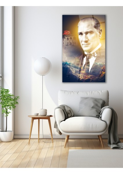Atatürk Portre Dikey Cam Tablo, Ev Iş Kurum Ofis Büyük Hediyelik Tablo modelleri