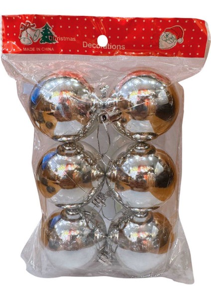 Düz Parlak 6 Adet Cici Top Yılbaşı Ağaç Süsü 6 cm fiyatları