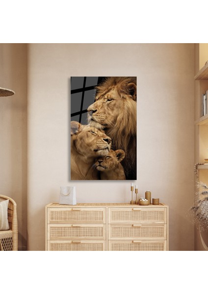Aslan Ailesi Premium Cam Tablo Ev Ofis Büyük Boy Hediyelik Taraftar Gs Duvar Dekoru fiyatları