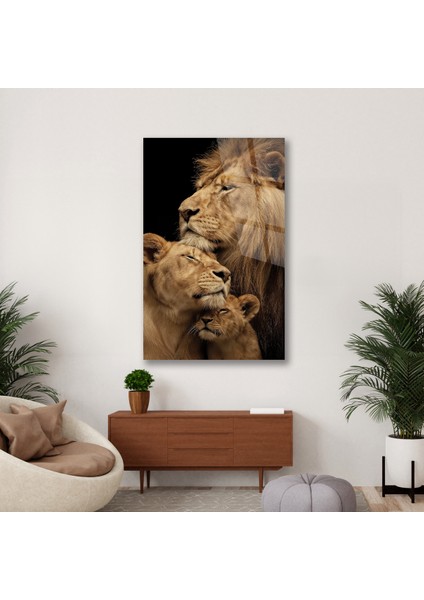Aslan Ailesi Premium Cam Tablo Ev Ofis Büyük Boy Hediyelik Taraftar Gs Duvar Dekoru modelleri