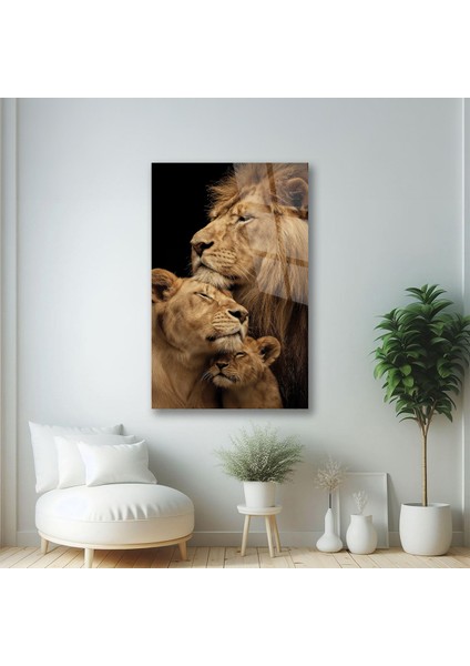 Aslan Ailesi Premium Cam Tablo Ev Ofis Büyük Boy Hediyelik Taraftar Gs Duvar Dekoru fırsatları