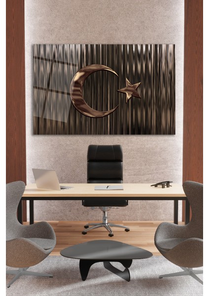 Türk Bayrağı Yatay Cam Tablo, Ev, Iş, Kurum, Ofis, Makam Odası Hediyelik Tablo fiyatları