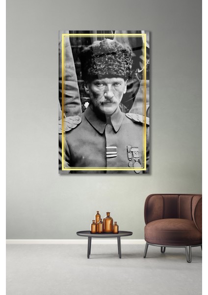 Atatürk Portre Siyah Beyaz Dikey Cam Tablo, Ev, Iş, Kurum, Ofis, Makam Odası Hediyelik Tablo indirimleri