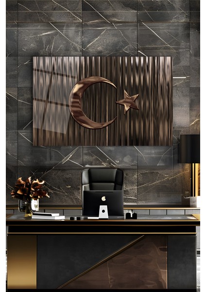 Türk Bayrağı Yatay Cam Tablo, Ev, Iş, Kurum, Ofis, Makam Odası Hediyelik Tablo fırsatları