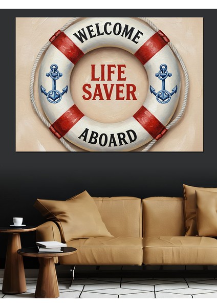 Hoş Geldin Can Simidi Dekoratif Kanvas - Mdf Ahşap Tablo fiyatları