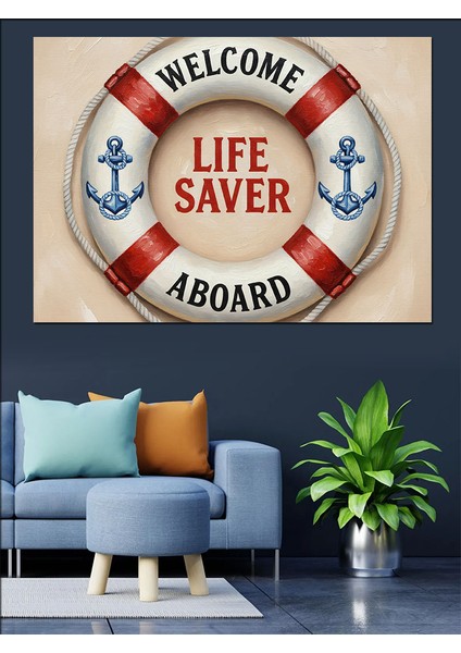 Hoş Geldin Can Simidi Dekoratif Kanvas - Mdf Ahşap Tablo modelleri