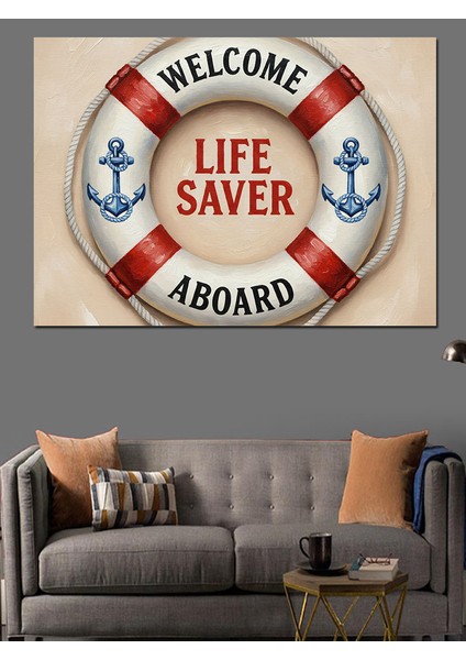 Hoş Geldin Can Simidi Dekoratif Kanvas - Mdf Ahşap Tablo fırsatları