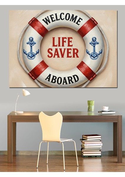 Hoş Geldin Can Simidi Dekoratif Kanvas - Mdf Ahşap Tablo indirimleri