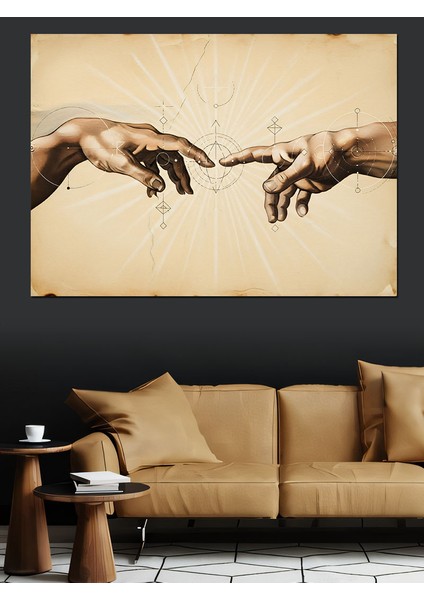 Adem'in Yaratılışı Sanat Tablosu Eller Yakın Plan Dekoratif Kanvas - Mdf Ahşap Tablo fiyatları