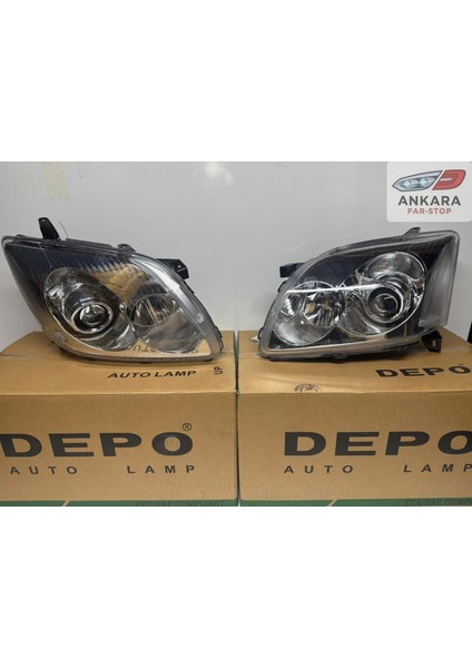 Toyota Avensis 2003 - 2005 Far Lambası Sağ-Sol Takım (Sağ - Sol Takım - 2 Far - Depo Marka)