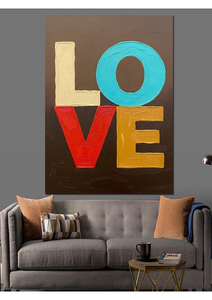 "aşk" Retro Yazı Sanatı Dekoratif Kanvas - Mdf Ahşap Tablo fiyatları