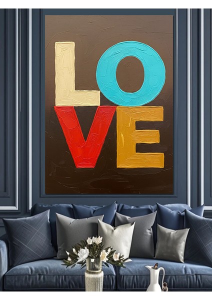 "aşk" Retro Yazı Sanatı Dekoratif Kanvas - Mdf Ahşap Tablo indirimleri