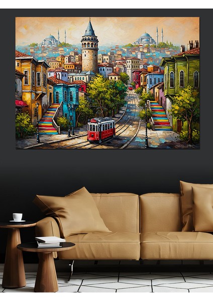 Istanbul Şehir Manzarası Dekoratif Kanvas - Mdf Ahşap Tablo indirimleri