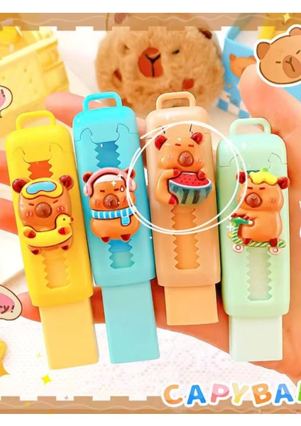 Kapibara Capibara Sürgülü Silgi – Sevimli Renkli Silgi Tekli