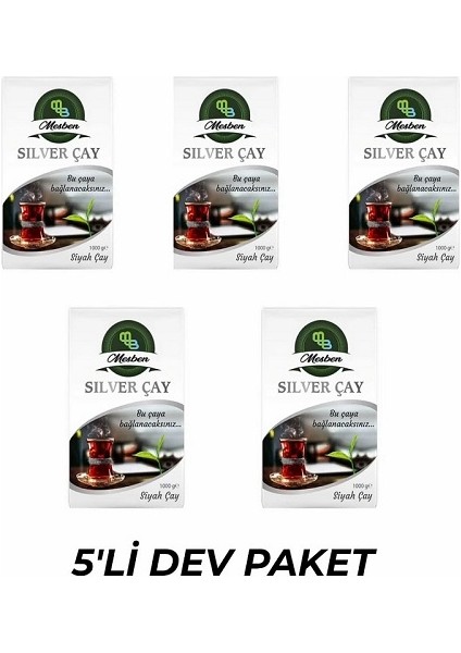 5'li Dev Paket Silver Çay 1000 Gram(1kg) Özel Yerl