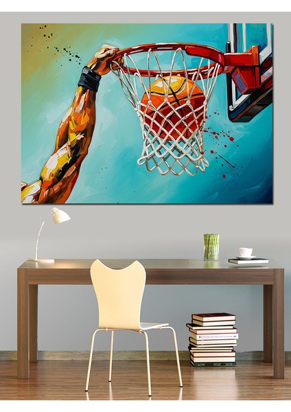 Basketbol Potası ve Kaslı Adam Kolu Dekoratif Kanvas - Mdf Ahşap Tablo modelleri