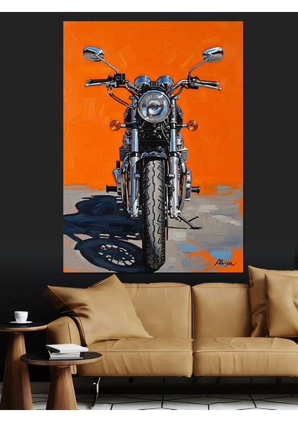 Klasik Siyah Motosiklet Dekoratif Kanvas - Mdf Ahşap Tablo indirimleri