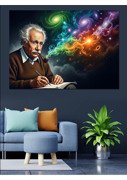 Gök Adalar Içinde Yaşlı Adam Dekoratif Kanvas - Mdf Ahşap Tablo fiyatları