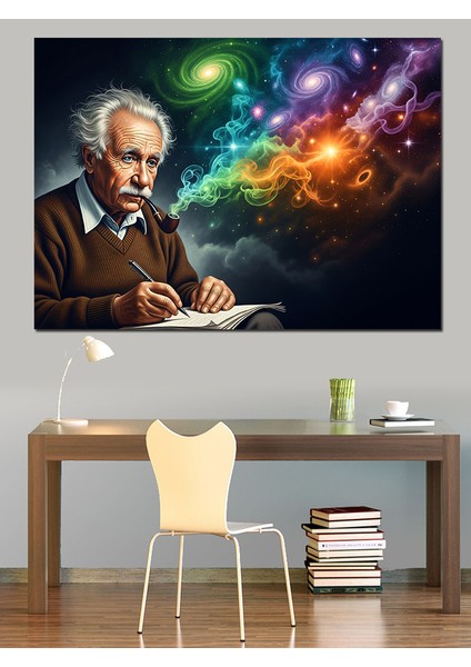 Gök Adalar Içinde Yaşlı Adam Dekoratif Kanvas - Mdf Ahşap Tablo fırsatları