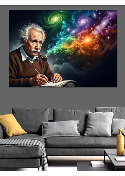 Gök Adalar Içinde Yaşlı Adam Dekoratif Kanvas - Mdf Ahşap Tablo indirimleri