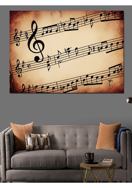 Eski Nota Sayfası Klasik Müzik Dekoratif Kanvas - Mdf Ahşap Tablo fiyatları