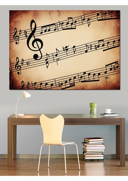 Eski Nota Sayfası Klasik Müzik Dekoratif Kanvas - Mdf Ahşap Tablo modelleri
