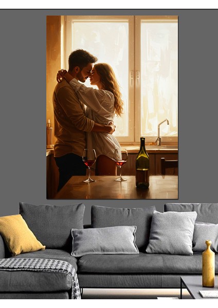 Romantik Sarılan Aşık Çift Dekoratif Kanvas - Mdf Ahşap Tablo modelleri
