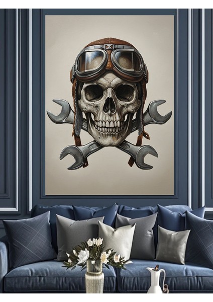 Kurukafa Pilot Gözlük Tamir Dekoratif Kanvas - Mdf Ahşap Tablo