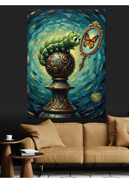 Tırtılın Gelecek Aynasına Bakışı Dekoratif Kanvas - Mdf Ahşap Tablo indirimleri