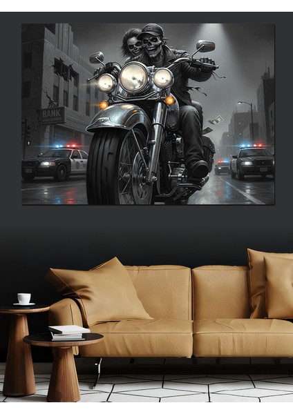 Klasik Cruiser Motorlu Taşıt ve Polis Arabaları Koyu Dekoratif Kanvas - Mdf Ahşap Tablo fiyatları