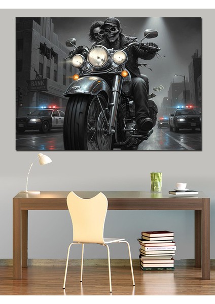 Klasik Cruiser Motorlu Taşıt ve Polis Arabaları Koyu Dekoratif Kanvas - Mdf Ahşap Tablo indirimleri