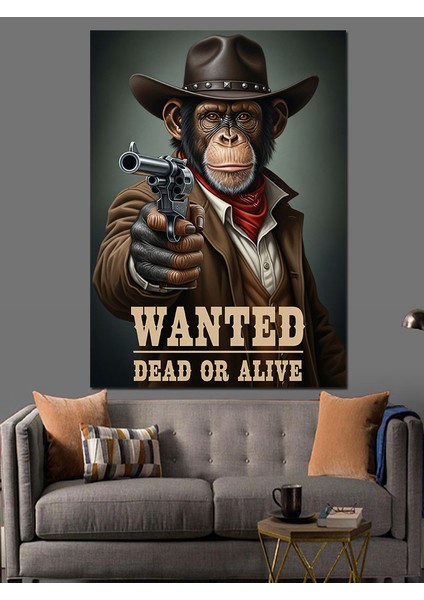 Wanted Kovboy Poster Retro Dekoratif Kanvas - Mdf Ahşap Tablo modelleri