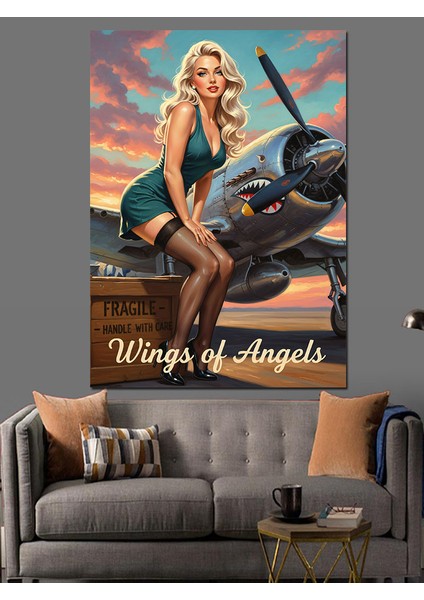 Puanlı Elbise Seksi Kadın Pinup Dekoratif Kanvas - Mdf Ahşap Tablo modelleri