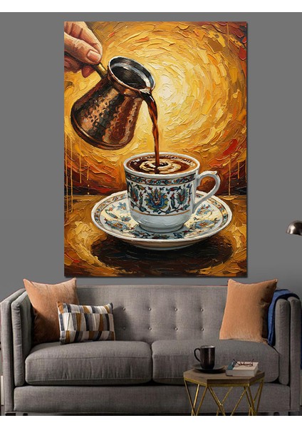 Kahve Fincanı Yavaş Dökülme Dekoratif Kanvas - Mdf Ahşap Tablo indirimleri