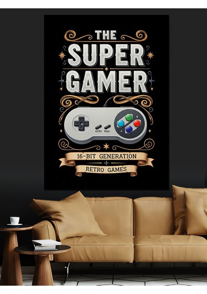 Süper Oyuncu Oyun Kontrolcü Dekoratif Kanvas - Mdf Ahşap Tablo fiyatları