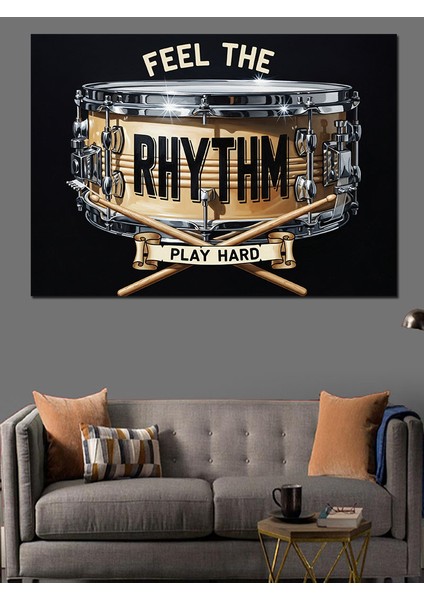 Ritmi Hisset Baterist Amblemi Dekoratif Kanvas - Mdf Ahşap Tablo fiyatları