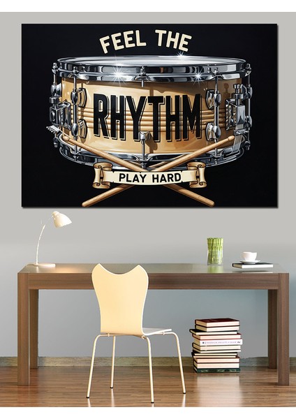 Ritmi Hisset Baterist Amblemi Dekoratif Kanvas - Mdf Ahşap Tablo modelleri