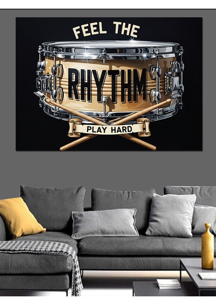Ritmi Hisset Baterist Amblemi Dekoratif Kanvas - Mdf Ahşap Tablo fırsatları