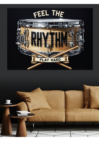 Ritmi Hisset Baterist Amblemi Dekoratif Kanvas - Mdf Ahşap Tablo indirimleri