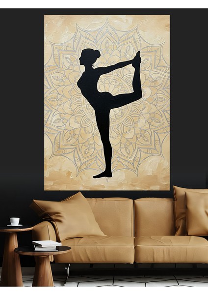 Yoga Duruşu Yapan Kadın Dekoratif Kanvas - Mdf Ahşap Tablo fiyatları
