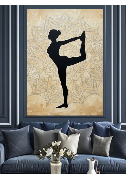 Yoga Duruşu Yapan Kadın Dekoratif Kanvas - Mdf Ahşap Tablo modelleri