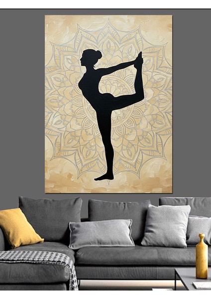 Yoga Duruşu Yapan Kadın Dekoratif Kanvas - Mdf Ahşap Tablo fırsatları