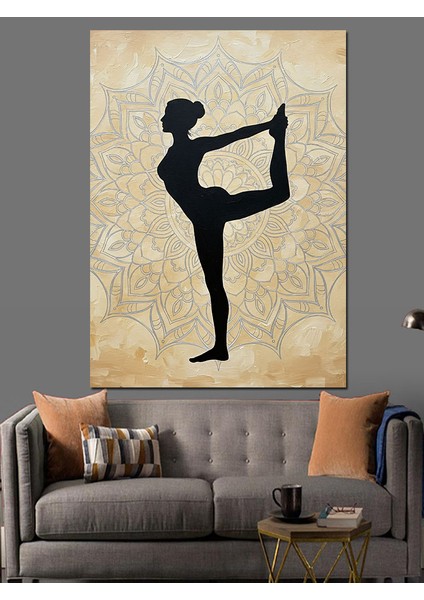 Yoga Duruşu Yapan Kadın Dekoratif Kanvas - Mdf Ahşap Tablo indirimleri