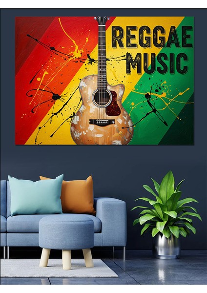 Reggae Müzik Poster Tasarımı Dekoratif Kanvas - Mdf Ahşap Tablo