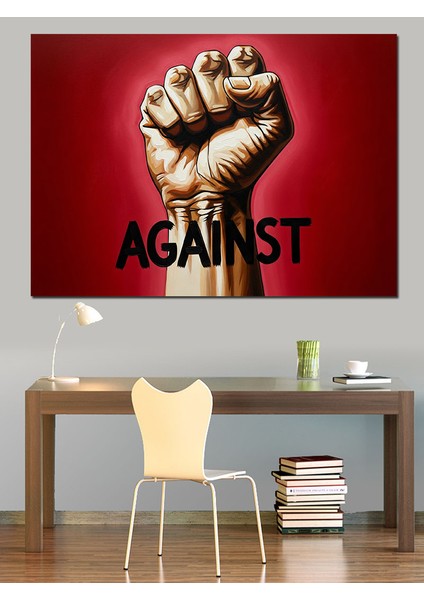 Yumruk Havada Protesto Görseli Dekoratif Kanvas - Mdf Ahşap Tablo fırsatları