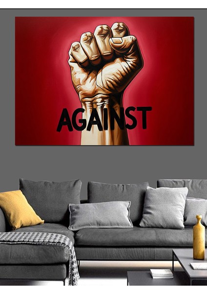 Yumruk Havada Protesto Görseli Dekoratif Kanvas - Mdf Ahşap Tablo indirimleri
