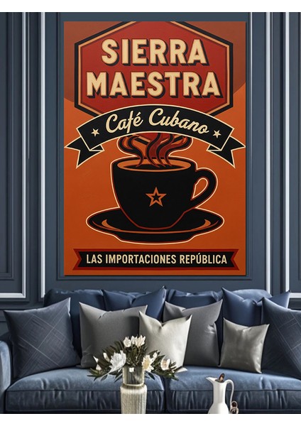 "sierra Maestra" Küba Kahvesi Dekoratif Kanvas - Mdf Ahşap Tablo