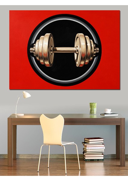 Halter Ağırlık Kaldırma Görseli Dekoratif Kanvas - Mdf Ahşap Tablo