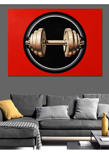 Halter Ağırlık Kaldırma Görseli Dekoratif Kanvas - Mdf Ahşap Tablo fiyatları