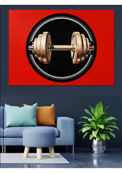 Halter Ağırlık Kaldırma Görseli Dekoratif Kanvas - Mdf Ahşap Tablo fırsatları